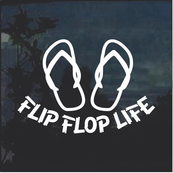 Peace love Flip flops sticker *H151* 8" vinyl beach surf tan