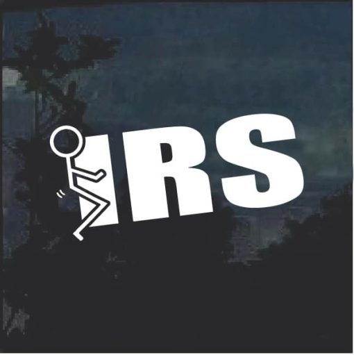 Fuck the IRS Stick man Window Decal Sticker