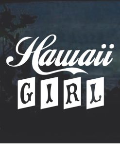 Hawaii Girl Window Decal Sticker
