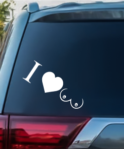 I love Boobies window decal Sticker a2