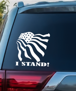 I stand American Flag window decal Sticker