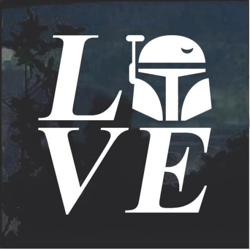 I love Bobba Fett Star Wars Window Decal Sticker