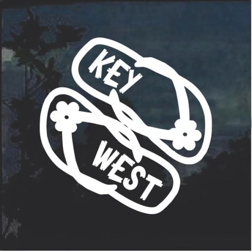 Key West Flop Flops Window Decal Sticker