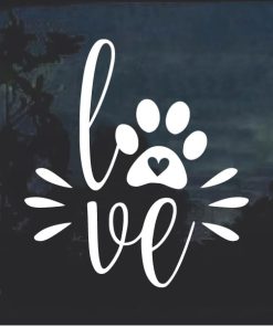 Love Dogs Puppy Paw Print Decal Sticker
