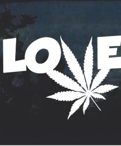 Love Marijuana Cannabis Leaf Window Decal Sticker