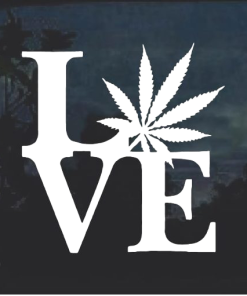 Love Marijuana Cannabis Window Decal Sticker a2