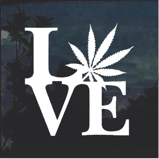 Love Marijuana Cannabis Window Decal Sticker a2