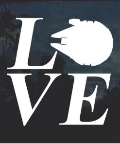 Love Millennium falcon Star Wars Window Decal Sticker