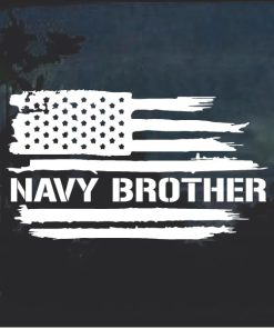 Navy Brother Weathered Flag Window Decal Sticker