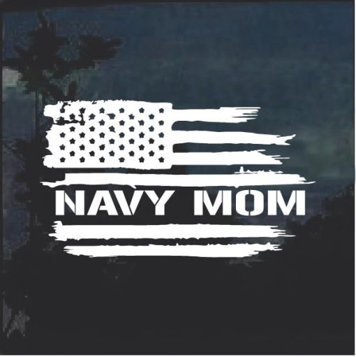 Navy Mom Weathered Flag Window Decal Sticker