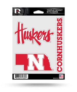Nebraska Corn Huskers Window Decal Sticker Set Officially Licensed