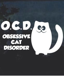 OCD Obsessive Cat Disorder Window Decal Sticker