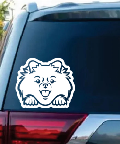 Pomeranian Peeking Window Decal Sticker