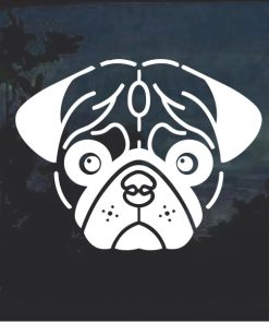Pug Face Dog Window Decal Sticker