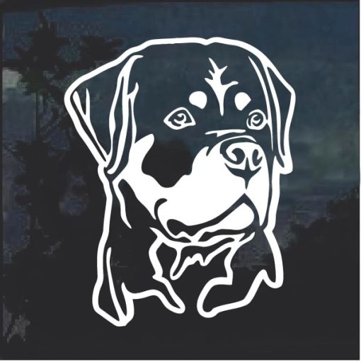 Rottie Rottweiler Head Dog Window Decal Sticker