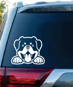 Rottweiler Peeking Window Decal Sticker