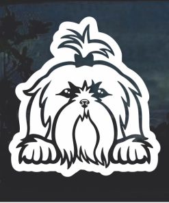Shih Tzu Peeking Dog Window Decal Sticker