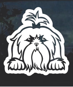 Shih Tzu Peeking Window Decal Sticker