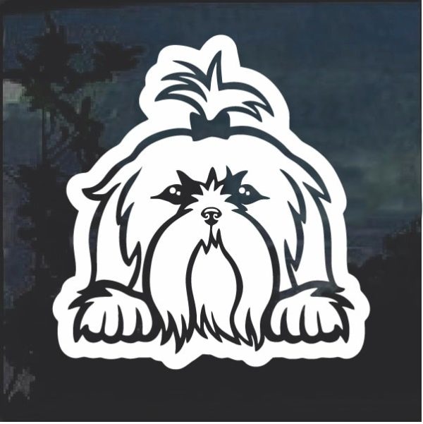 Shih Tzu Peeking Dog Window Decal Sticker