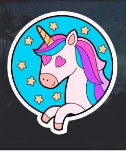 Star Eyed Unicorn Window Decal Sticker