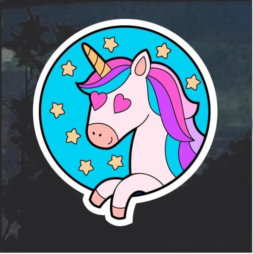 Star Eyed Unicorn Window Decal Sticker