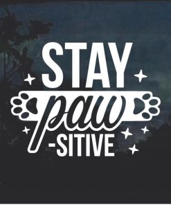 Stay Paw SITIVE Dog Window Decal Sticker