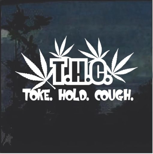 THC Toke Choke Hold Marijuana Cannabis Window Decal Sticker