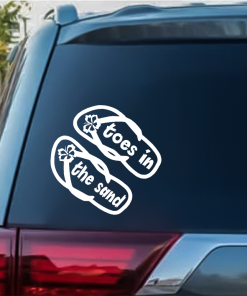 Toes in the sand Flip Flops Decal Sticker