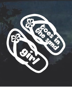 Toes in the sand Girl Decal Sticker