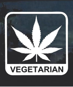Vegetarian Marijuana Cannabis Window Decal Sticker