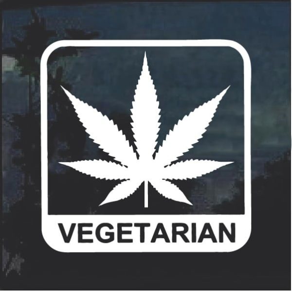 Vegetarian Marijuana Cannabis Window Decal Sticker