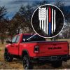 Red Line Fireman police Red & Blue Weathered Flag Decal Sticker