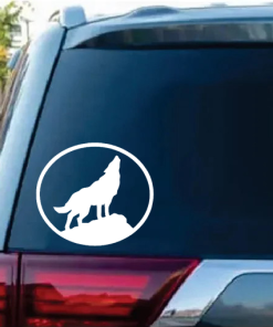 Wolf Howling a3 window decal Sticker