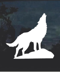Wolf Howling a3 window decal Sticker