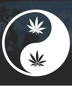Yin Yang Marijuana Cannabis Window Decal Sticker