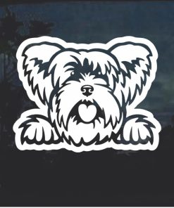Yorkshire Terrier Peeking Dog Window Decal Sticker