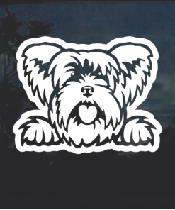 Yorkshire Terrier Peeking Dog Window Decal Sticker