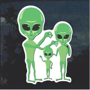 Alien Family Window Decal Sticker