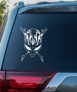 Alien Skull and Crossbones window decal Sticker