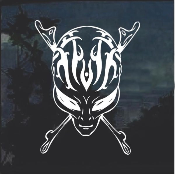 Alien Skull and Crossbones Decal Sticker