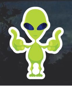 Alien Thumbs up Window Decal Sticker