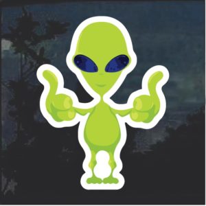 Alien Thumbs up Window Decal Sticker