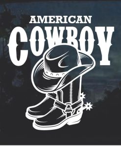 American Cowboy hat and boots decal sticker