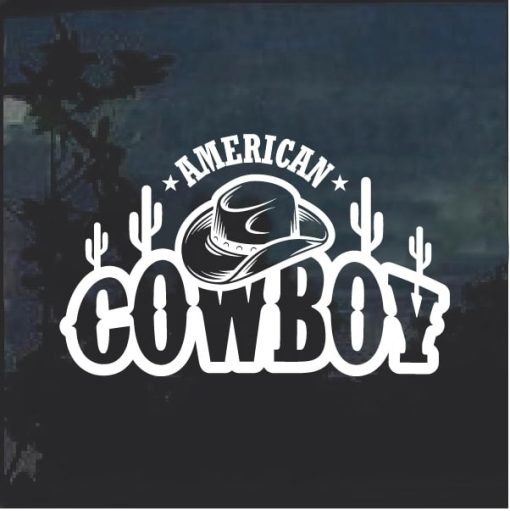 American Cowboy hat and boots decal sticker