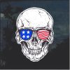 American Flag Sunglasses Skull Window Decal Sticker