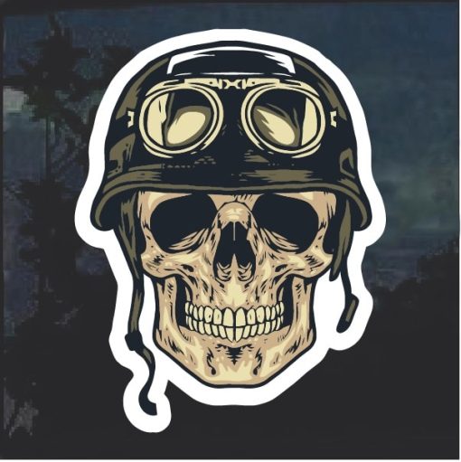 Army Helmet Skull Window Decal Sticker