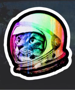 Astronaut space kitty decal sticker