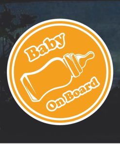 Baby On Board Bottle Round Window Decal Sticker