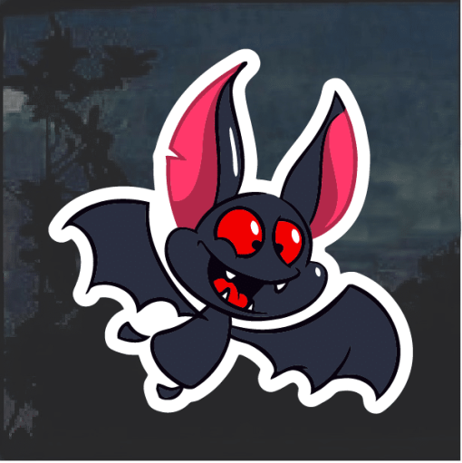 Bat Cartoon Fun Window Decal Sticker