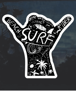 Beach Riders Surfing Window Decal Sticker